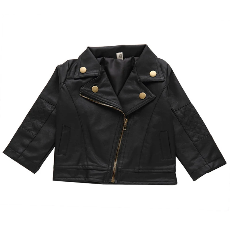 Короткая джинсовая куртка из искусственной кожи для мальчиков и девочек на