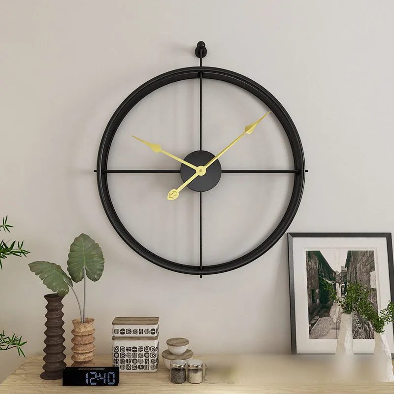 50 см большие бесшумные металлические настенные часы современный дизайн часы для домашнего декора Европейский стиль подвесные настенные часы для гостиной