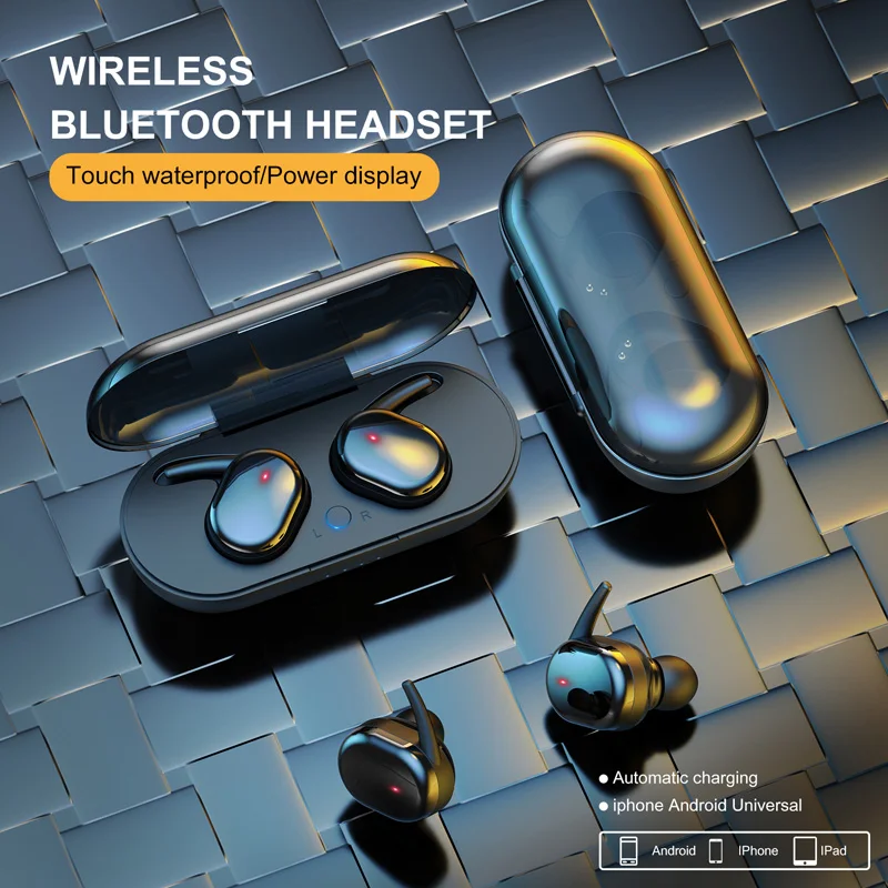 

Tkey Y30 TWS Fingerprint Touch Bluetooth 5.0 Earphones Wireless 4D Stereo Headphones Active Noise Cancelling Gaming Headset