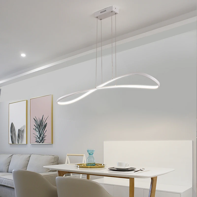 New Modern led Chandelier for dining room kitchen Room Home Deco Hanging Chandelier 90-260V Matte Black/White Finished