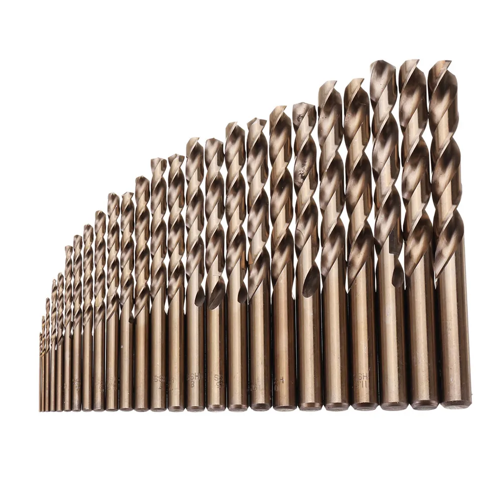 25pcs 1-13mm HSS M35 Cobalt Twist Drill Bit Set for Metal Wood Drilling Drill Bit Sets Kits