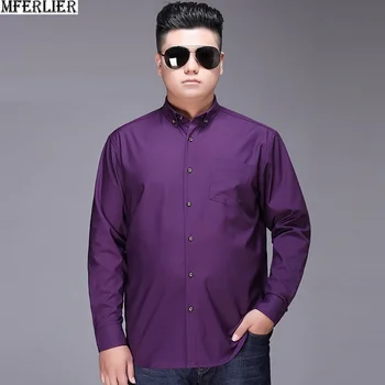 

big size 7XL 8XL 9XL 10XL shirt men long sleeve high quality simple formal shirt red purple red navy blue dress shirt oversize