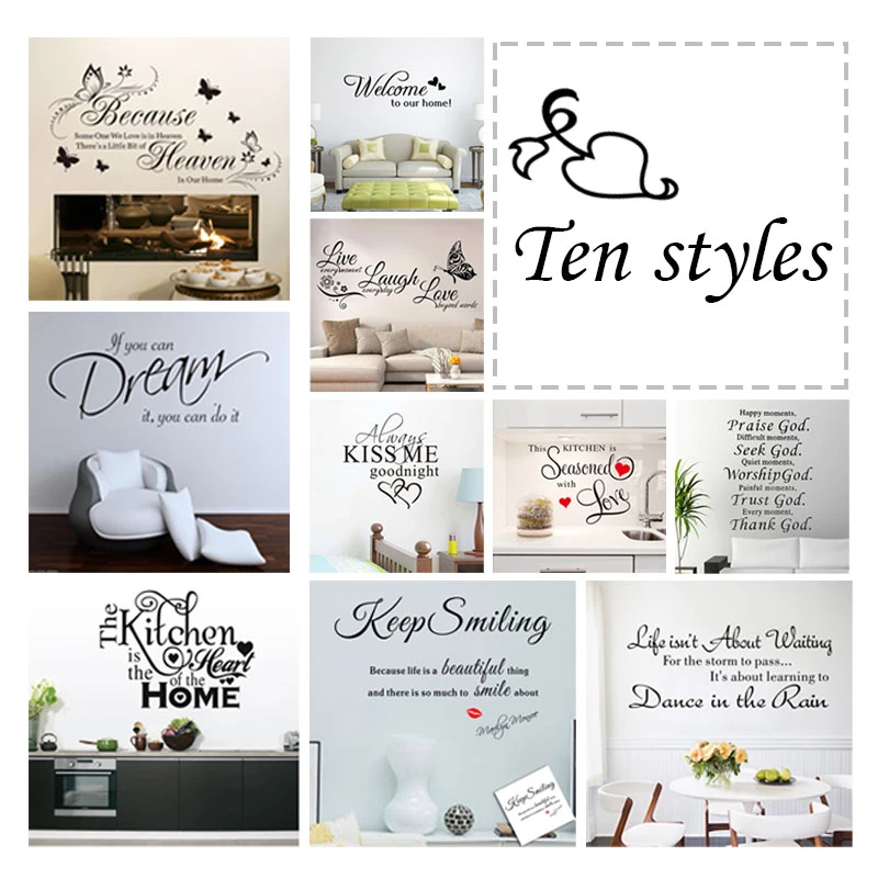 English Alphabet Wall Art Sticker Removable Self Adhesive Pvc Decals Quotes Vinyls Stickers Wall Stickers Home Decor Living Room Wall Stickers Aliexpress