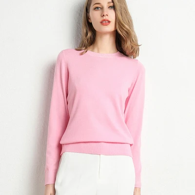 High Quality 2023 Autumn Winter Soft Cashmere Cotton Blended Knitted Women Sweaters And Pullovers Jersey Jumper Pull Femme Hiver 2