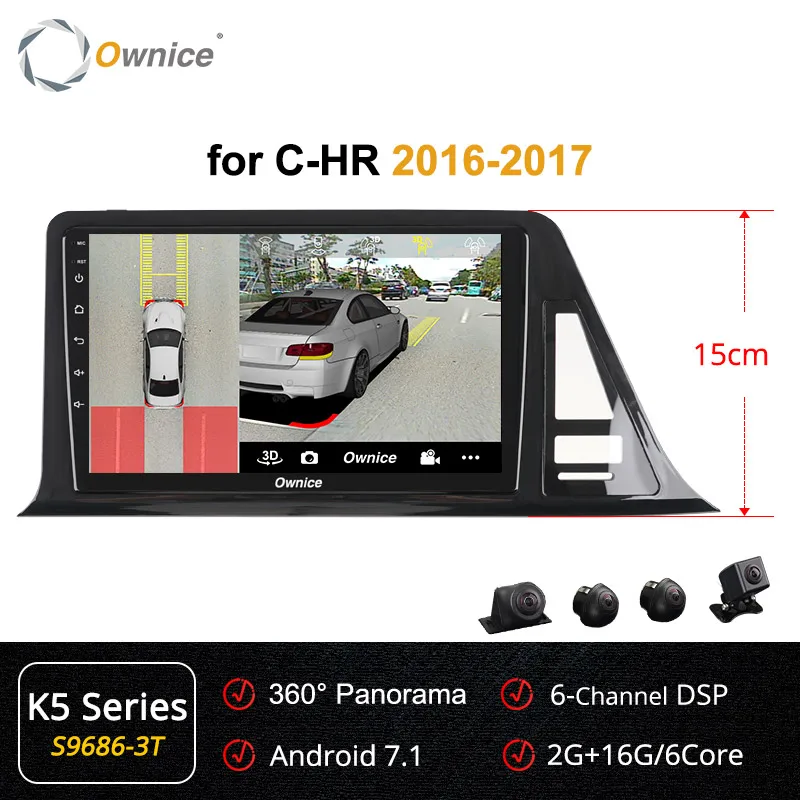 Ownice k3 k5 k6 Android 9,0 автомобильный DVD для toyota C-HR CHR C HR автомобильный Радио плеер gps навигация 360 панорама DSP 4G SPDIF - Цвет: S9686-3 K5