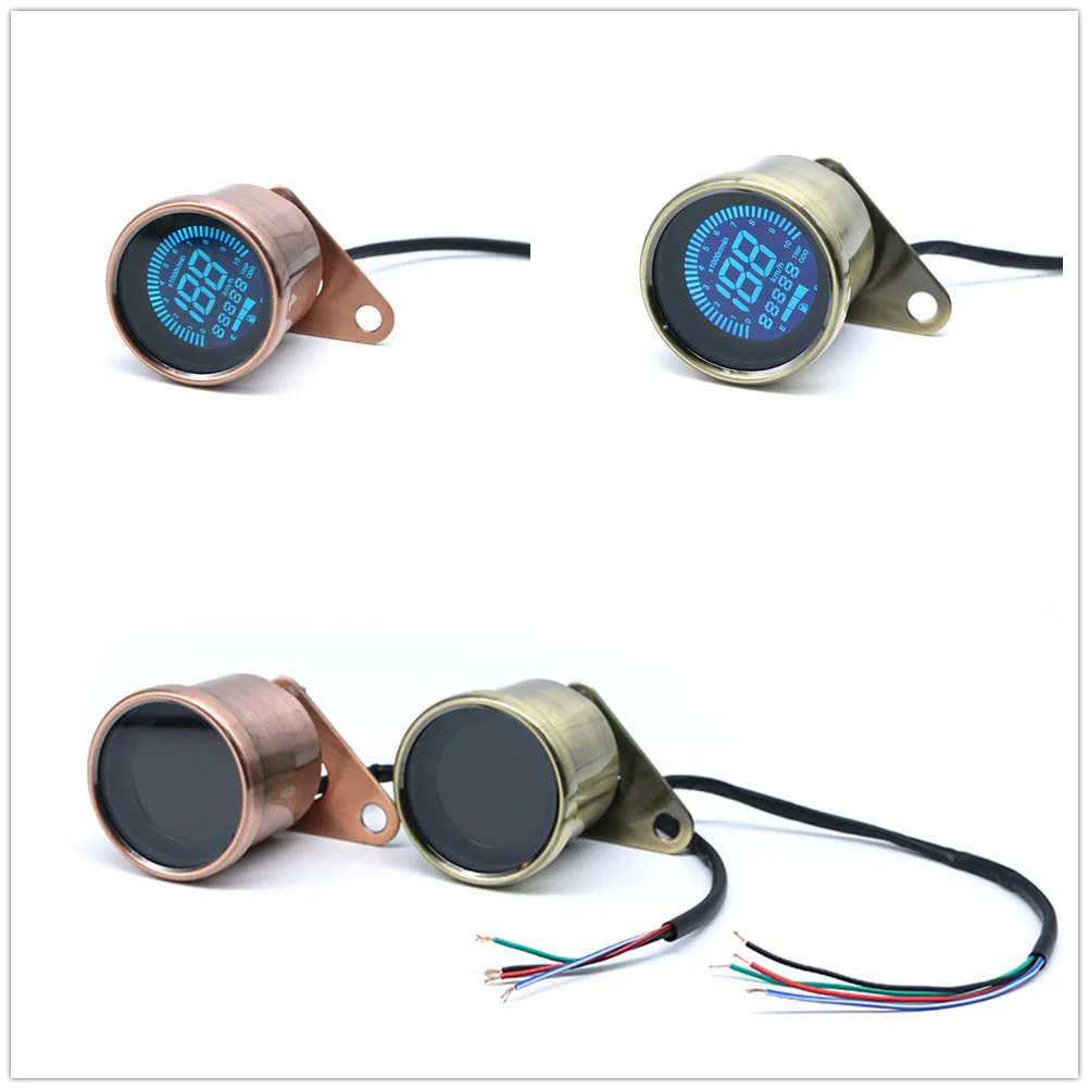 Универсальный Цифровой мотоциклетный спидометр ретро ЖК дисплей одометр кафе