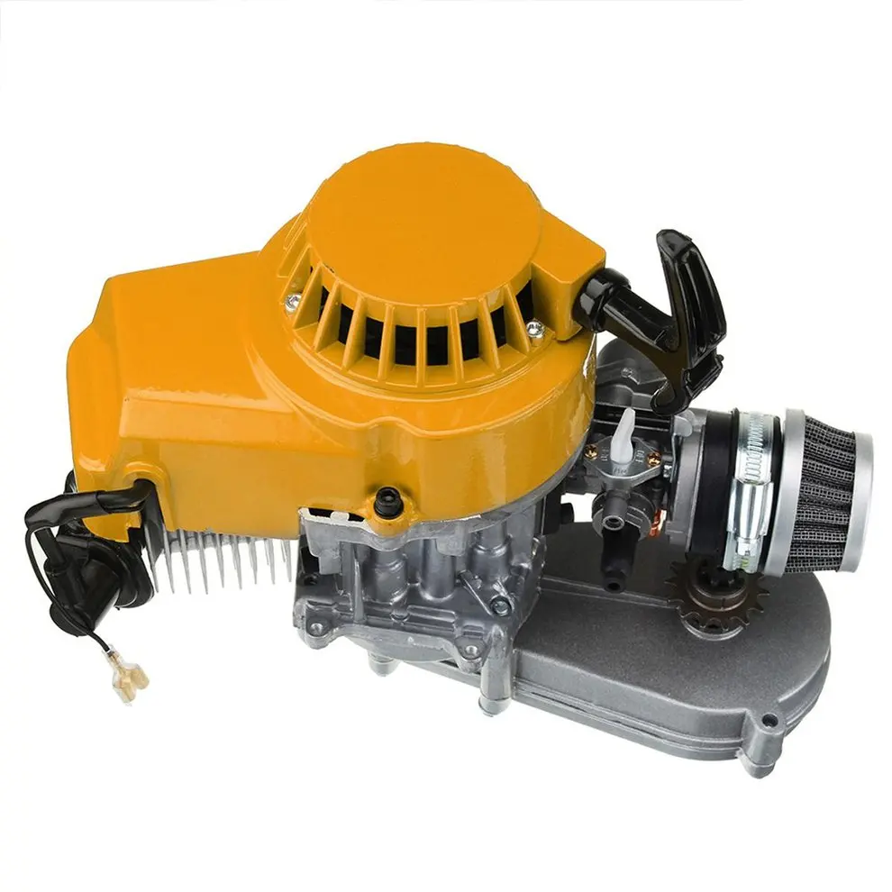 Exquisitely Designed Durable 49cc Mini Dirt Bike Engine With Transfer Box Yellow Pull Start Mini Moto Yellow