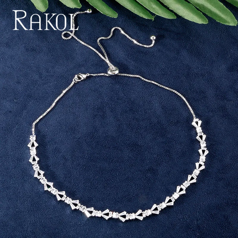 

RAKOL Fashion Personality AAA Cubic Zirconia Choker Necklaces for Women Luxury Party Dress Accessories RN02046