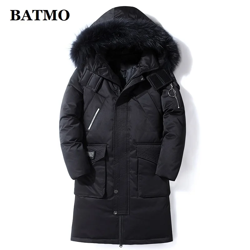 2019 Новое поступление зимние мужские куртки BATMO с воротником из меха енота 90% на