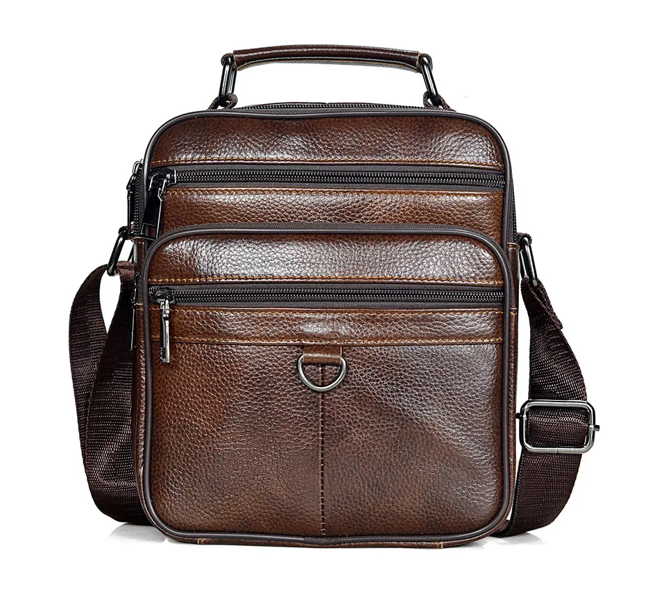 Men Genuine Leather Handbags Male High Quality Cowhide Leather Messenger Bags Men's Ipad Business Bag Middle Size Briefcase Tote