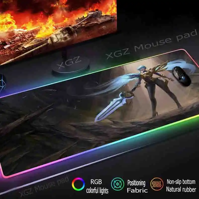Mairuige большой игровой коврик для мыши RGB черный с закругленными краями аниме