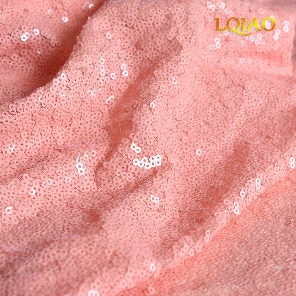 Living Coral Sequin Fabric 001