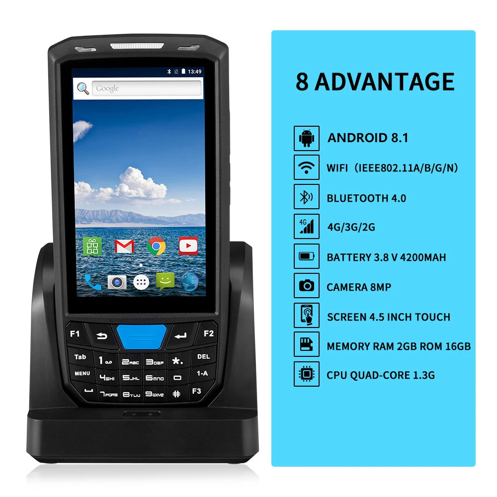 IssyzonePOS прочный КПК Android 8,1 ручной pos-терминал 1D 2D сканер штрих-кода поддержка беспроводной Wi-Fi Bluetooth gps склад КПК