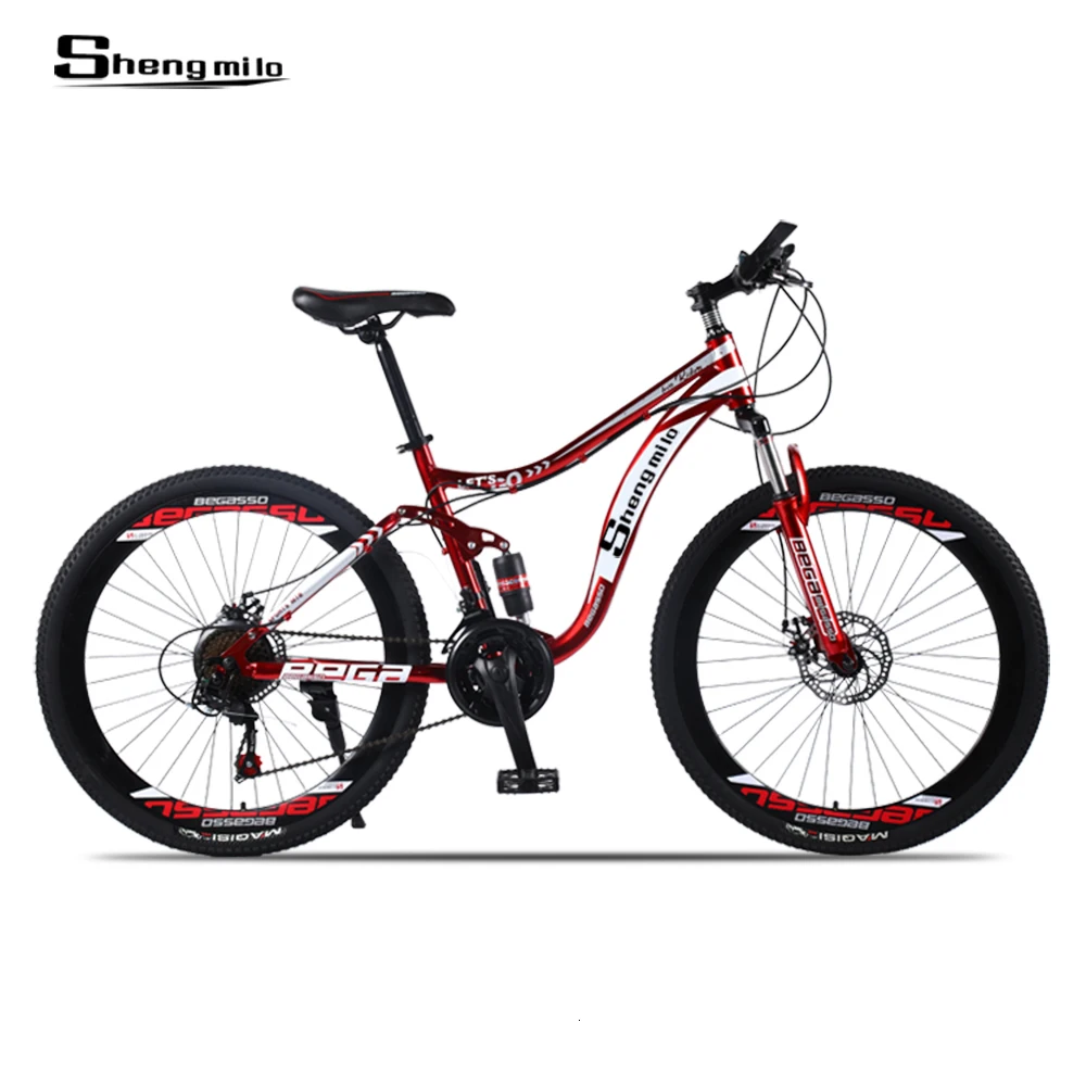 Sale Shengmilo  mountain bike 26 -inch steel 21 -speed bicycles dual disc brake variable speed street bikes racing bike 12