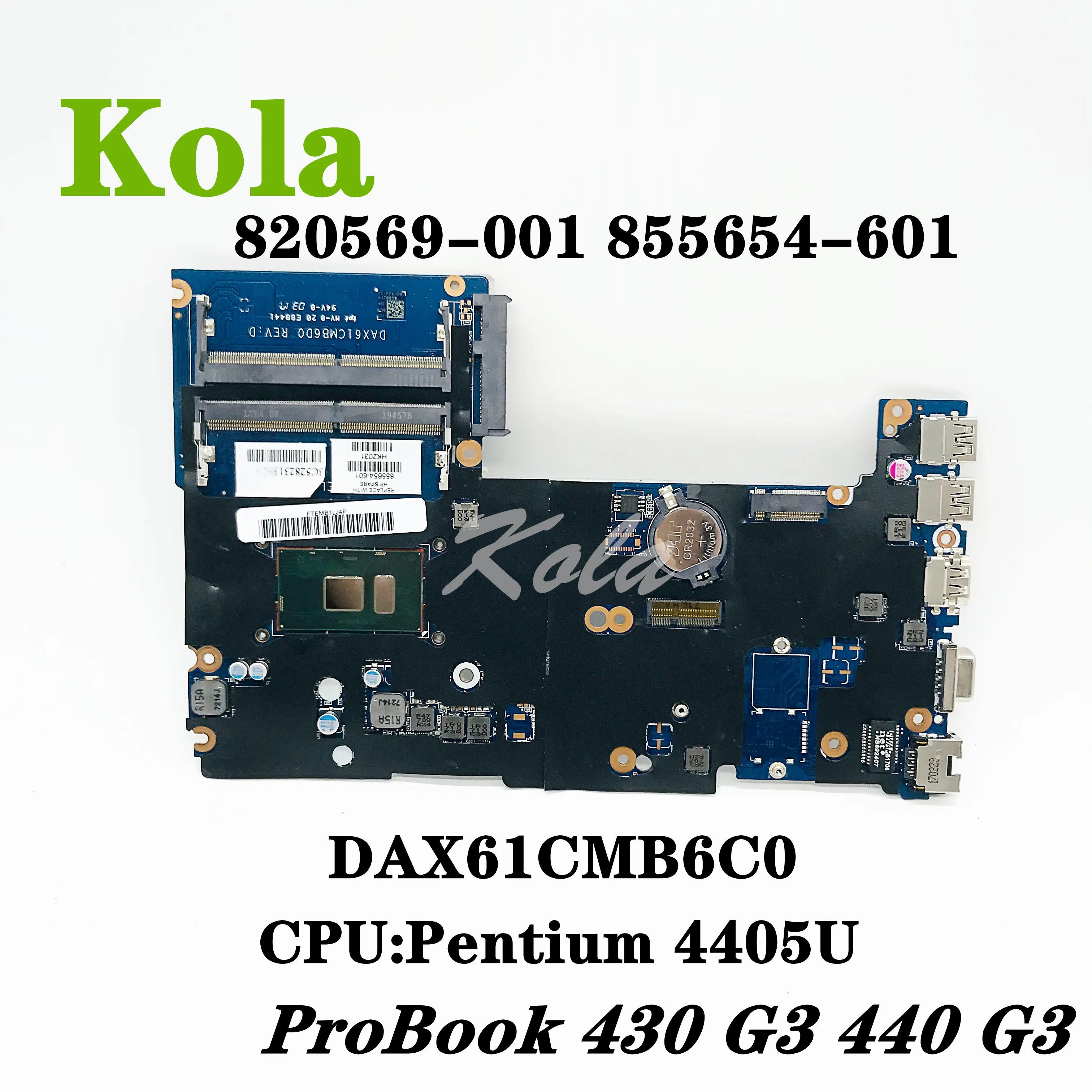 Материнская плата для ноутбука HP ProBook 430 G3 440 X61C с процессором Pentium 4405U DDR4 DAX61CMB6C0