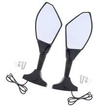 2X Светодиодный светильник для мотоцикла с сигналом поворота, индикатором, боковым маркером, интегрированным черным гоночным боковым зеркалом заднего вида для Honda