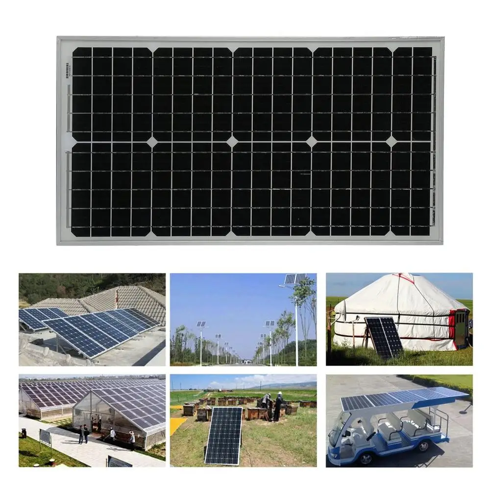 

30W 12V Resistant Aluminum Frame Moncrystalline Solar Panel Module Boat Car Power Supply Outdoor Solar Charging Device