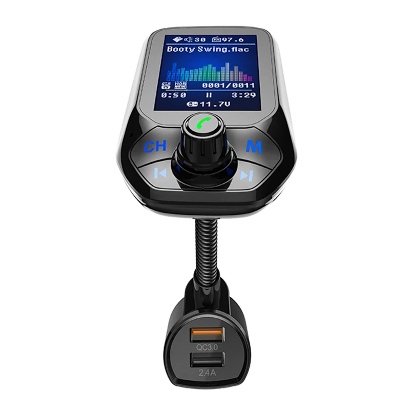 Fm-передатчик Bluetooth 5,0 1," TFT цветной дисплей автомобильный комплект громкой связи беспроводной Bluetooth fm-передатчик 3 USB порта QC3.0 зарядка