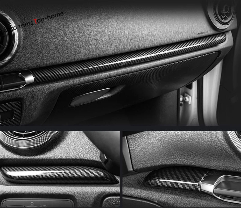 Yimaautoпланки Центрального управления приборной панели Крышка отделка для Audi A3 V8- интерьер молдинги ABS углеродного волокна вид