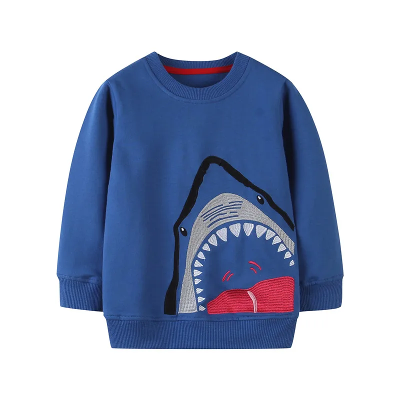 

Funnygame Hot Selling Boys Girls Long Sleeve Hoodies Shark Embroidery for Autumn Winter Boys Girls Sweatshirts 2-7T Clothes