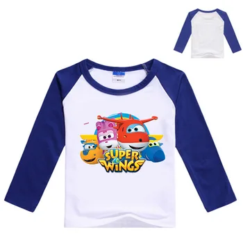 

Z&Y 2-16Years Super Wings Clothes Boys Long Sleeve T Shirt with Spandex Girls Tshirt Kids Cartoon T-shirts Fashion Casual Tops