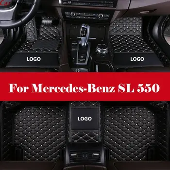 

3D Leather Car Floor Mats Automobile Interior Accessories Waterproof PU Floor Mat with Logo For Mercedes-Benz SL 550