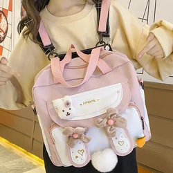 EST New Kawaii School Bag Girls Cute Small Flap Lovely Multifunctional Backpack Portable Travel Bag Female Schoolbag Mochilas