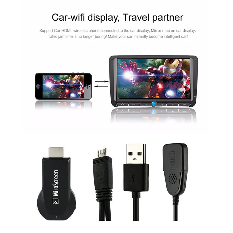 MiraScreen TV Dongle 1080P HDMI Stick Беспроводной Wi Fi дисплей HD приемник Miracast Anycast для IOS Android
