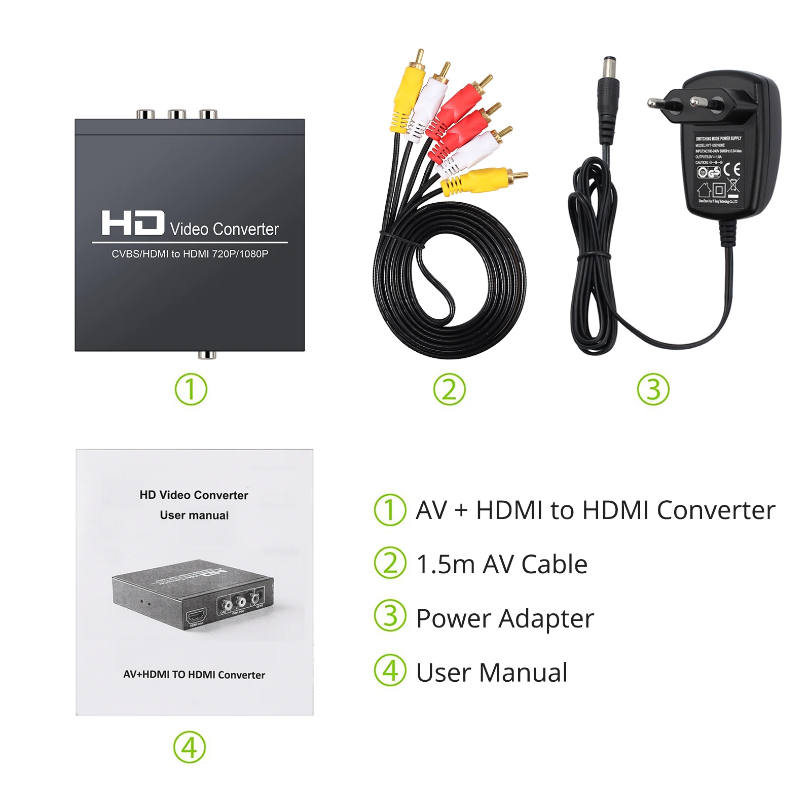 LiNKFOR 1080p AV+ HDMI к HDMI с 3,5 мм наушниками и коаксиальный стерео аудио Поддержка CVBS сигнал с 1,5 м av-кабелем для DVD PS3