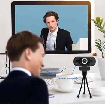 

USB Computer Webcam Camera for Live Broadcast Video Conference Work for Laptop Desktop Computer Accessory 1080P HD