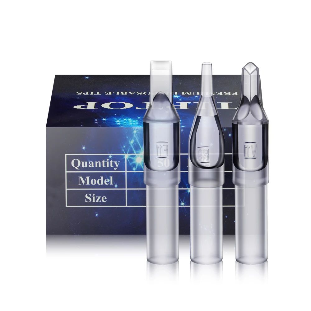 Disposable Tattoo Tips 25Pcs Tattoo Tips Sterilized Disposable Tattoo Machine Gun Nozzle Tip Plastics Needle Tube For Needle Ink Cup Kits