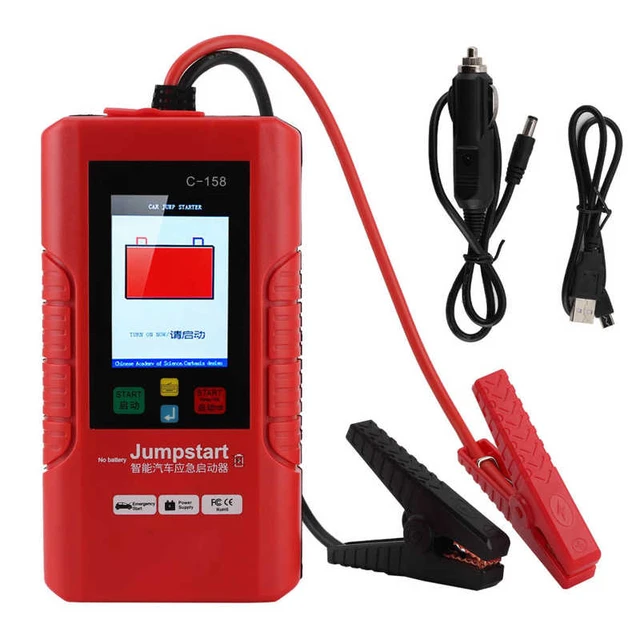 Démarreur de saut de voiture 2500a, batterie avec chargeur sans fil 10W,  écran LCD, marteau de sécurité - AliExpress