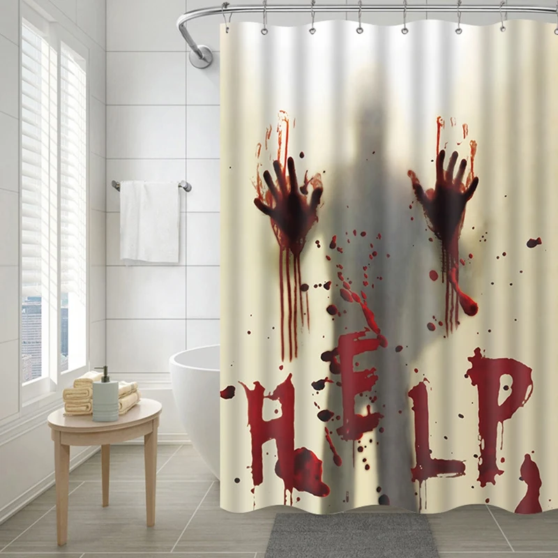 Halloween Shower Curtain Window Curtains Horror Bloody Hands Bathroom For Decor 180*180cm | Дом и сад