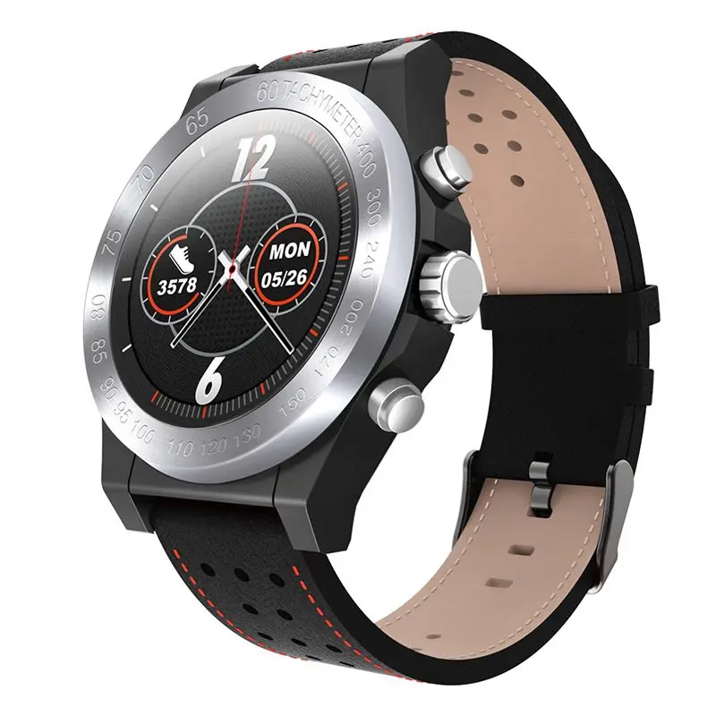 CK25 1.3Inch Full Round Color Screen Smart Watch Fitness Band 24H Heart Rate O2 Monitor Leather Strap Smart Watch Men