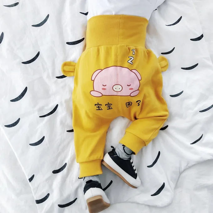 Mini Babe City/Новые Осенние товары; большие брюки для младенцев с принтом героев мультфильмов; Брендовая детская одежда; детские брюки