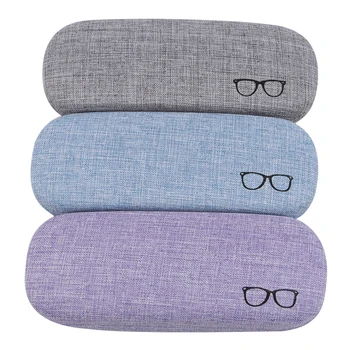 

Fashion Glasses Box Portable Glasses Eyewear Case Bags Protective Organizer Metal Linen Display Solid Color