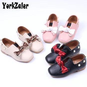 

Yorkzaler Spring Autumn Kids Princess Shoes For Girls Big Bow Rivet Waterproof Children Shoes Toddler Baby PU Shoes Footwear