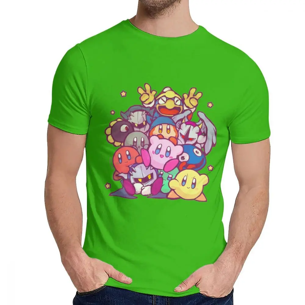 Стильная семейная футболка Kirby Group для мужчин, хипстер, натуральный хлопок, Camiseta, S-6XL - Color: Green