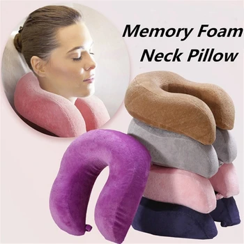 

Portabled U-Shaped Sponge Comfort Neck Support Soft Velour Travel Cushion Pillow Travel Accessories Home Textile