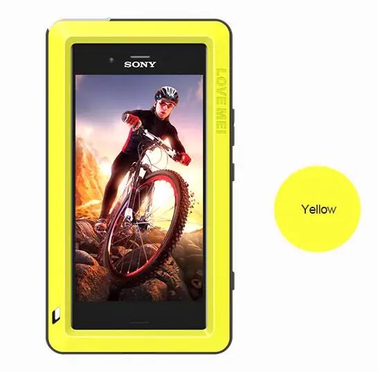 yellow case Алюминиевый металлический корпус LOVE MEI для sony Xperia XZ1/XZ1 Compact Armor противоударный защитный водонепроницаемый чехол для sony XZ1 Compact Capa - Цвет: yellow case