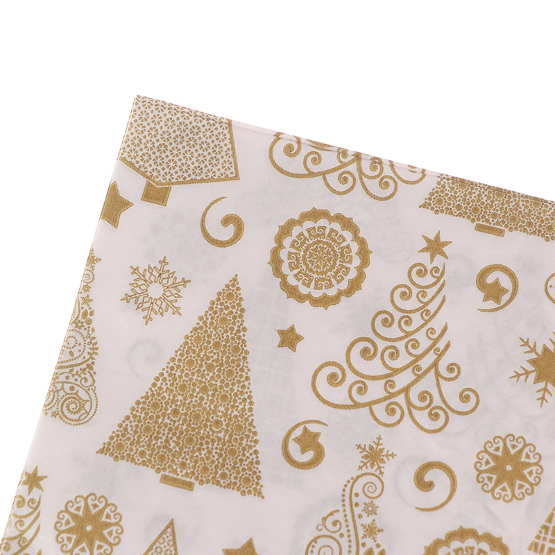 20PCS/set Square Christmas Paper Napkin For Home Xmas Table Decoration Festival Napkins Cloth Pocket Handkerchief