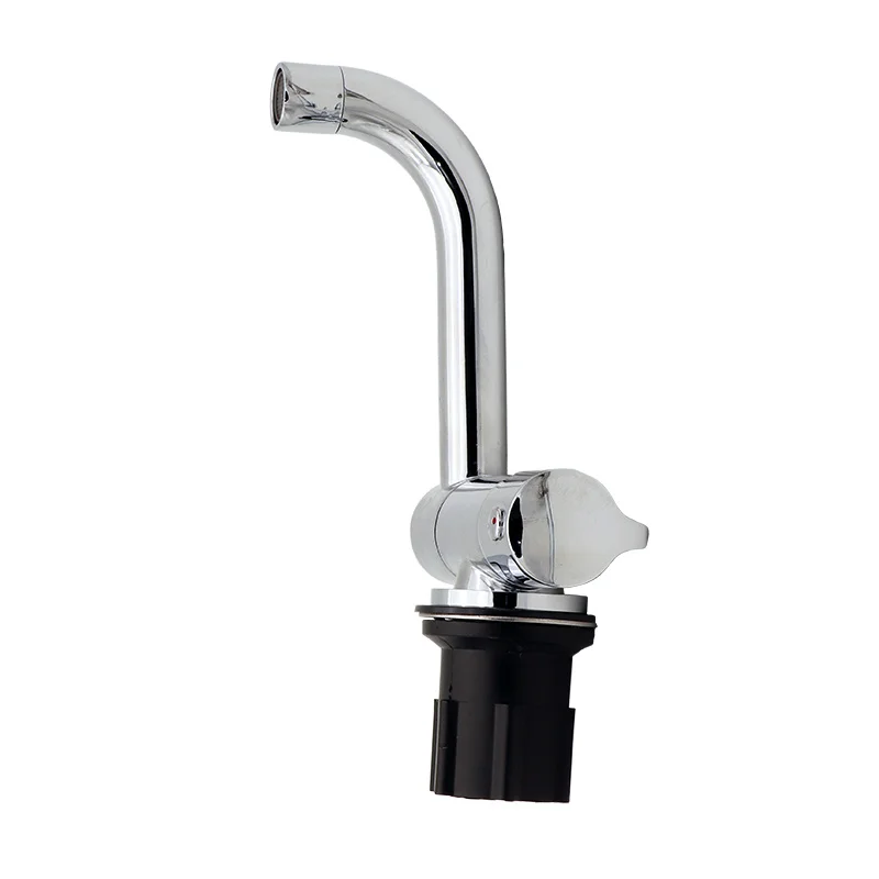 The HWHongRV Folding Faucet Sink Water Tap is a single-handle mixer faucet suitable for use in RVs and boats, cold and hot antique brass bathroom basin faucet waterfall spout mixer tap deck mount single hole mixer tap kd738