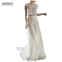 Vaatteet mujer, сексуальный женский однотонный топ без рукавов с блестками, длинная юбка, костюм из двух частей, al cuerpo Vestidos de