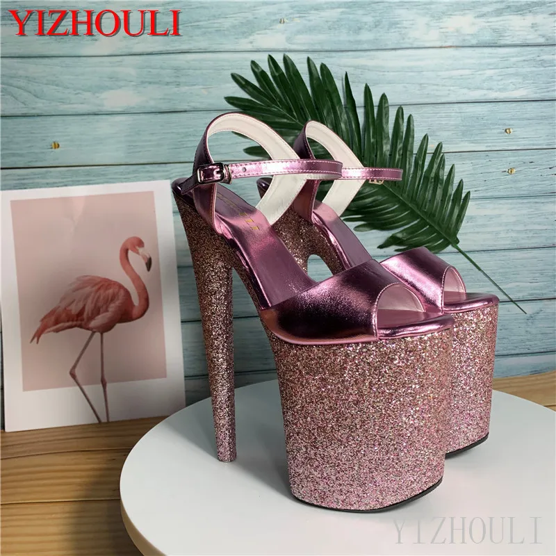 

8 inch sandals, sequined bags and soles for parties and nightclubs, 20 cm high-heeled shoes for models, pole dancing shoes