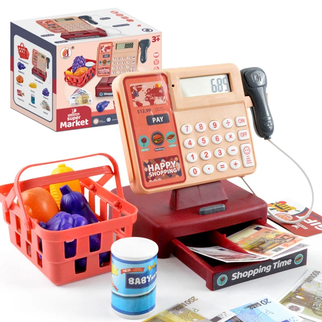 Children's puzzle play toy house girl toy Simulation supermarket cash register electric multifunctional parent-child toy 5