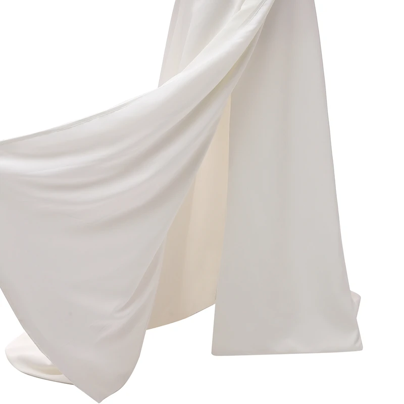 Women's Simple Satin Bridal Dress-4