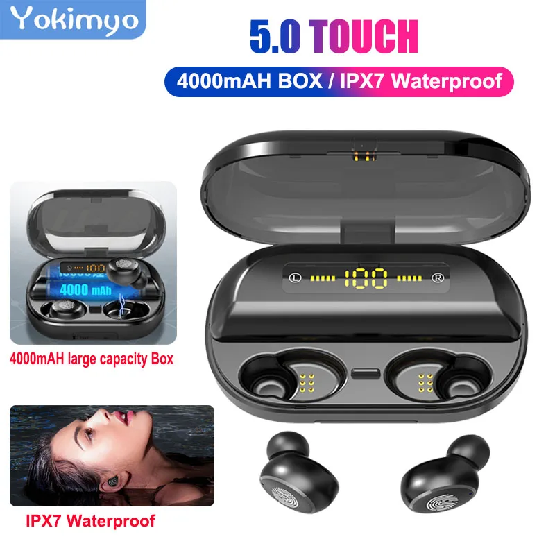 

V5.0 Touch Tws Waterproof Wireless Bluetooth Earphone Gaming Headset LED-Display Mini Sport Bluetooth Earphone Stereo For Iphone