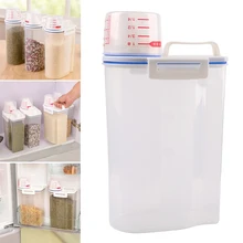 Горячая 2L пластиковый диспенсер для зерновых культур коробка для хранения кухня еда зерно риса контейнер PP Многофункциональный NDS66