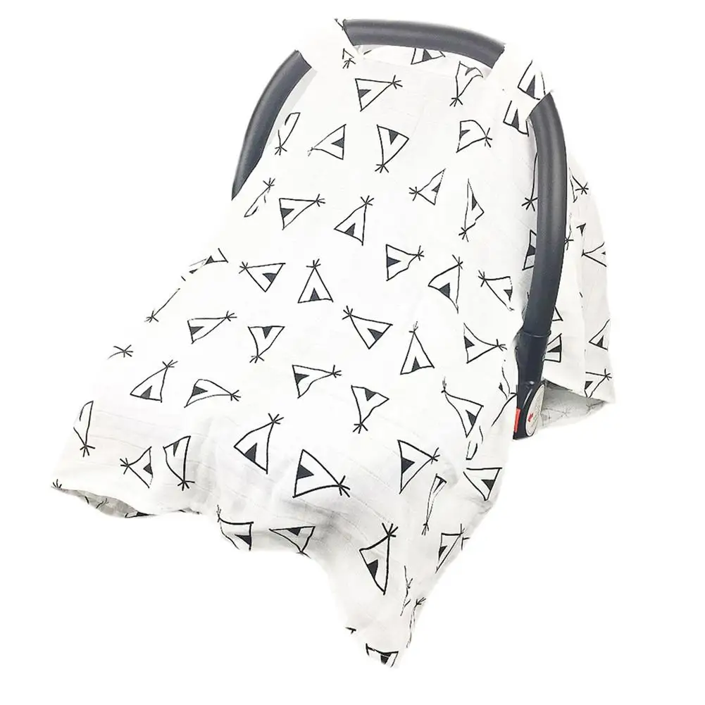 Новорожденный ребенок узоры напечатаны хлопок балдахин на автолюльку крышка корзины полотенце для кормления грудью коляска зонтик крышка