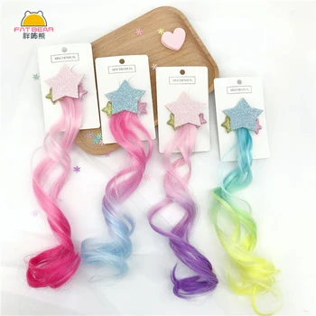

Baby Girls Sequins Star Pattern Hairpins Colorful Wig Pentagram Hairclip Cute Barrettes Hair Clips & Pins for Girl Kids Headwear